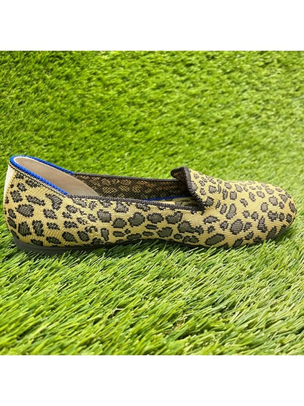 Rothy's The Loafer Leopard Girls Size 3Y Beige Black Casual Slip On Flats Shoes